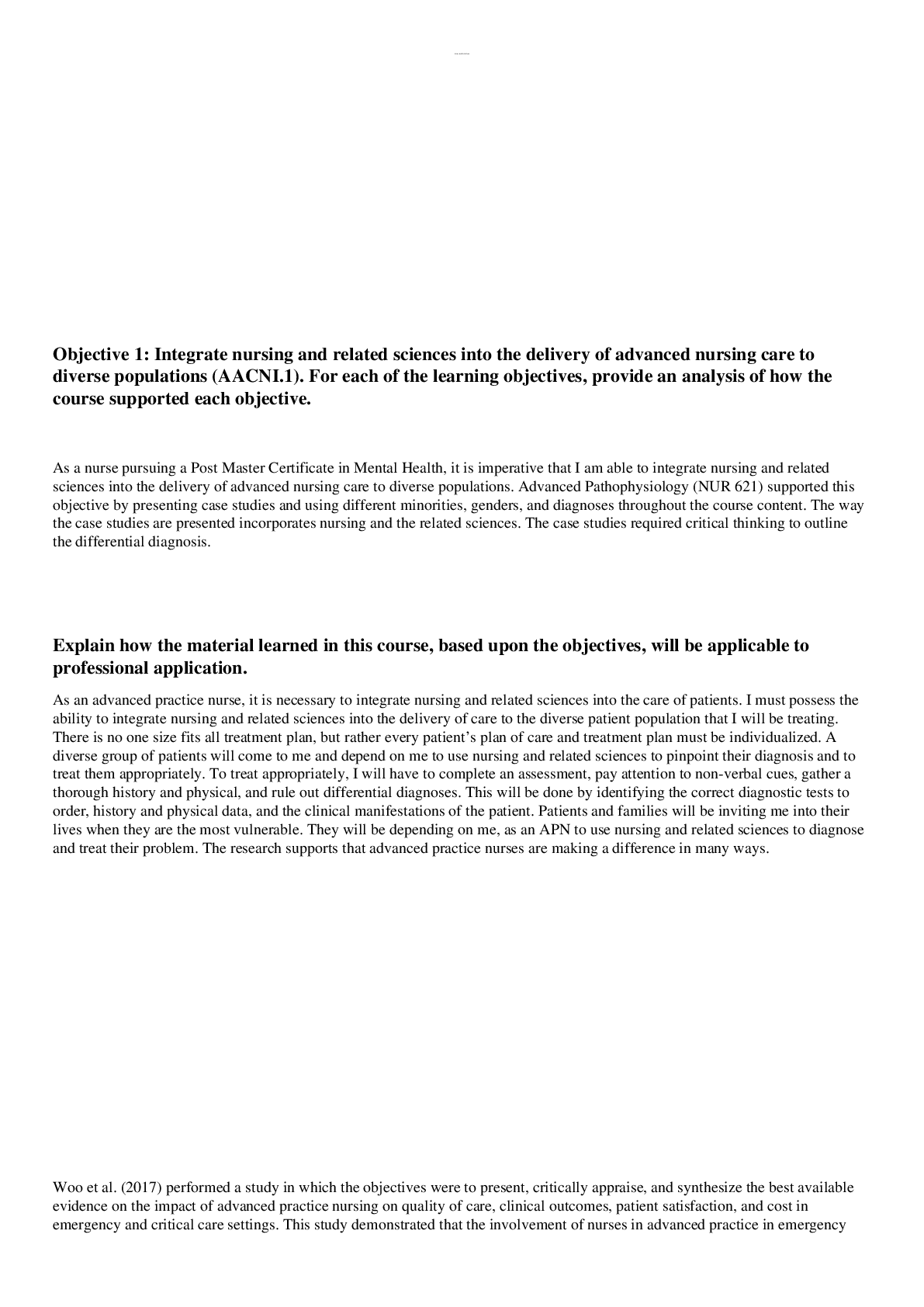 Preview image for NU 621 Unit 8 Reflection Paper